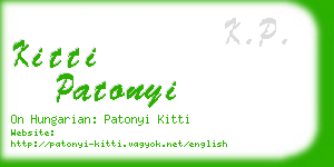 kitti patonyi business card